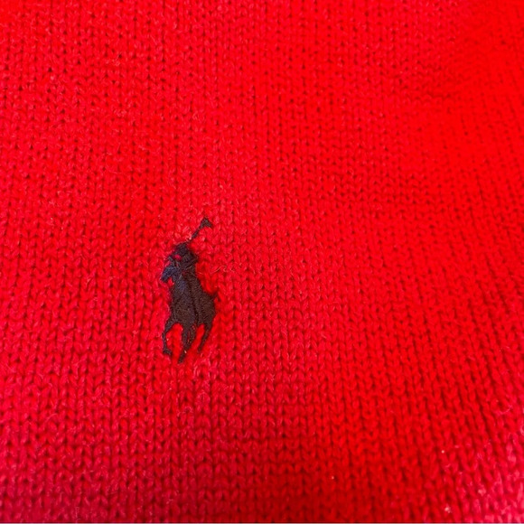 🧵 Vintage Polo Ralph Lauren Red Knit Sweater - Men’s 3XL - 100% Cotton 🧵 - Picture 9 of 10